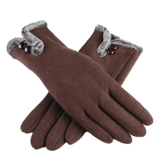 Elegant Red Autumn Full Finger Warm Women Gloves Classic Soft Comfortable Winter One Size Gloves For Women