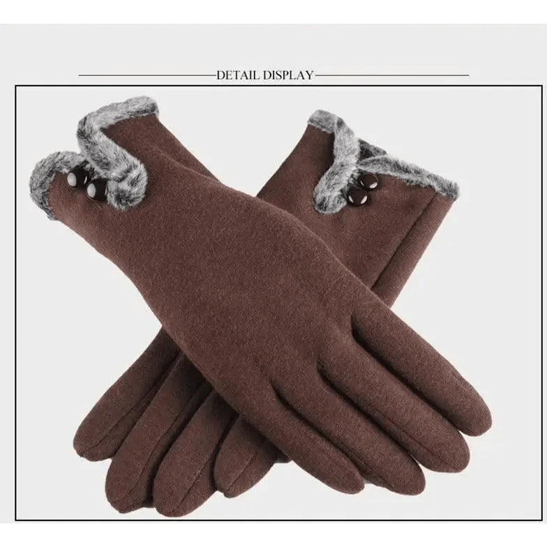 Elegant Red Autumn Full Finger Warm Women Gloves Classic Soft Comfortable Winter One Size Gloves For Women