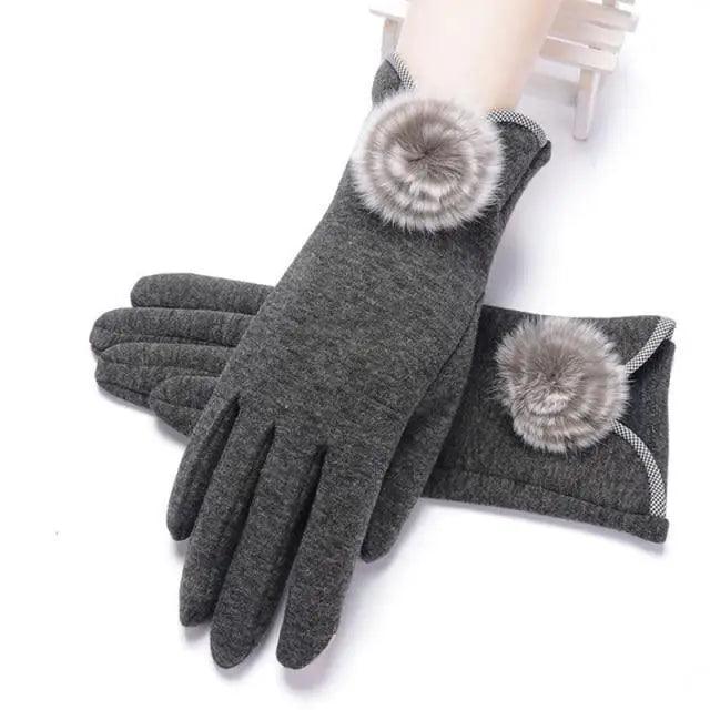 Elegant Red Autumn Full Finger Warm Women Gloves Classic Soft Comfortable Winter One Size Gloves For Women