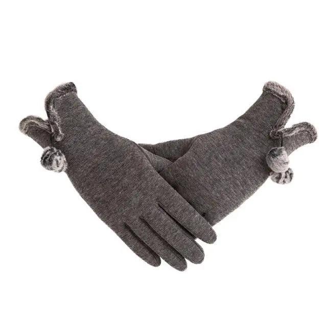 Elegant Red Autumn Full Finger Warm Women Gloves Classic Soft Comfortable Winter One Size Gloves For Women