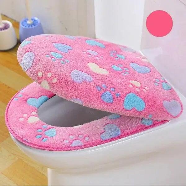 Elegant Soft And Comfortable Toilet Seat Cover Warm Waterproof Bathroom Bathroom Covers Bright Colors