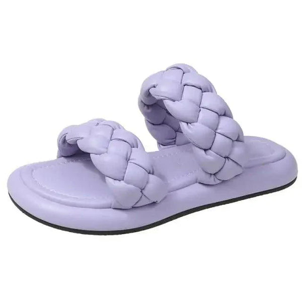 Elegant Solid Sandals Comfortable Women Summer Collection - Narrow Band Platform Cute Sandals Slippers Outfit indoor outdoor