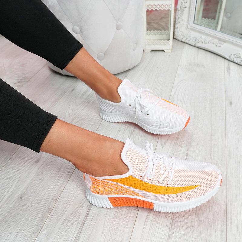 Elegant Sport Women's Vulcanized Female Lace Up Mesh Sneakers Round Toe Casual Walking Shoes Mesh Flat Anti-slip Women Breathable Mesh Fashion Sneakers