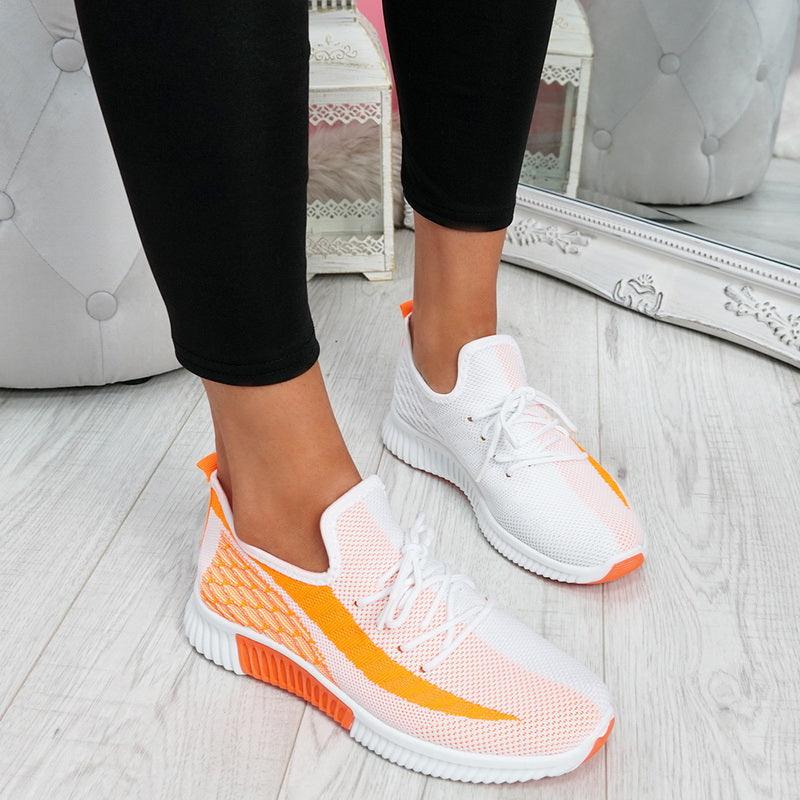 Elegant Sport Women's Vulcanized Female Lace Up Mesh Sneakers Round Toe Casual Walking Shoes Mesh Flat Anti-slip Women Breathable Mesh Fashion Sneakers