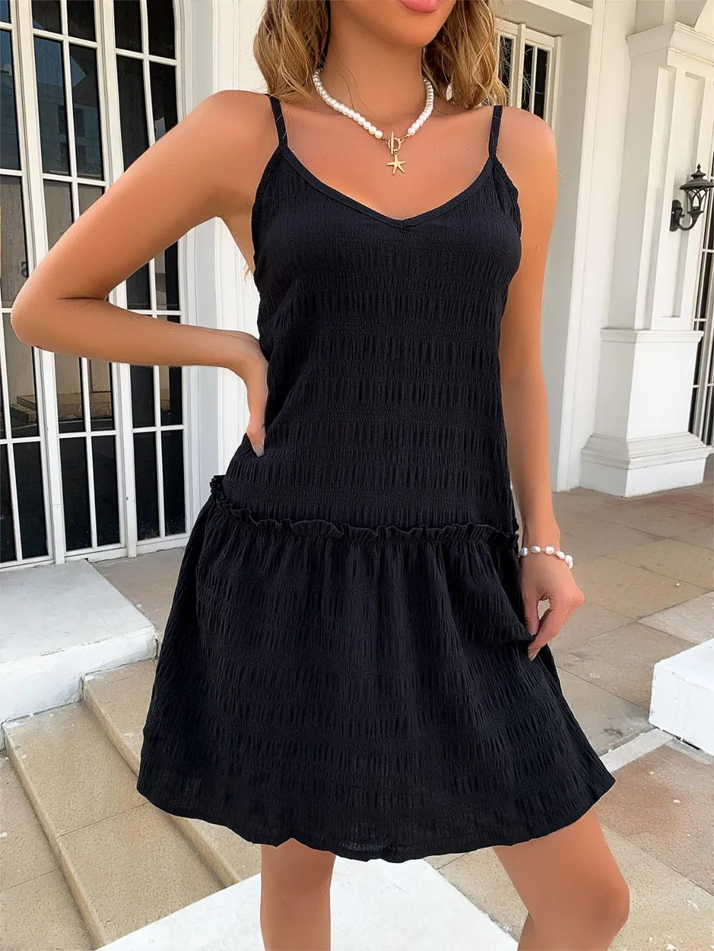 Elegant spring and summer style camisole dress