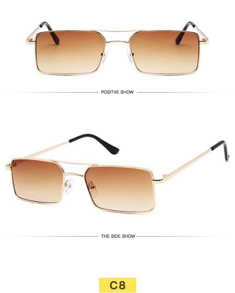 Elegant Square Sunglasses For Women Luxury Eyewear For Women/Men High Quality Metal Glasses For Women Outdoor Lightweight Sunglasses For Men Retro Design