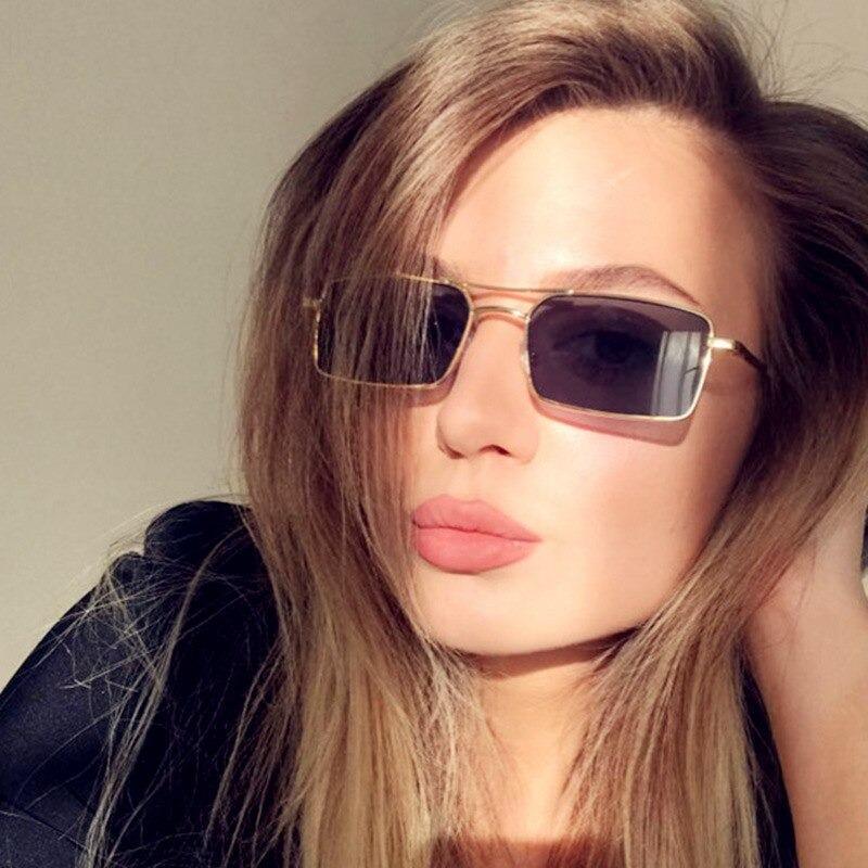 Elegant Square Sunglasses For Women Luxury Eyewear For Women/Men High Quality Metal Glasses For Women Outdoor Lightweight Sunglasses For Men Retro Design