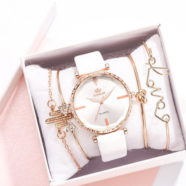 Elegant Style Fashion Womens Watch Luxury Leather Band Analog Quartz Wrist Watch Women Dress Leather Band Thin Minimalist Casual Simple Dress Analog Quartz Wristwatch