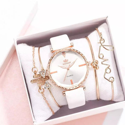 Elegant Style Fashion Womens Watch Luxury Leather Band Analog Quartz Wrist Watch Women Dress Leather Band Thin Minimalist Casual Simple Dress Analog Quartz Wristwatch
