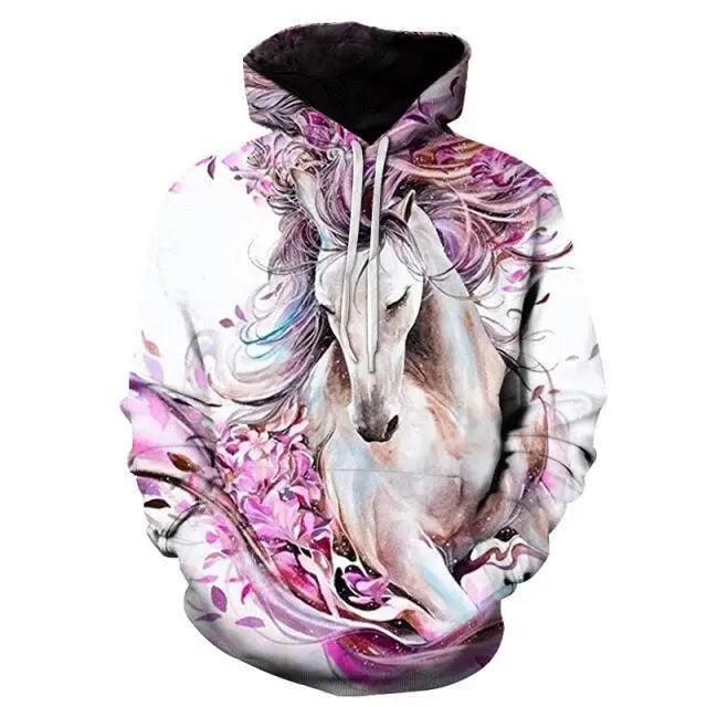 Elegant Sweaty Hoodie Popular Men's And Women's Sweatshirt Highest Value Animal 3D Printing Fashion Pullover Full Size  3D Horse Graphics Print Hoodie for Men Streetwear Casual Fashion Sweatshirt