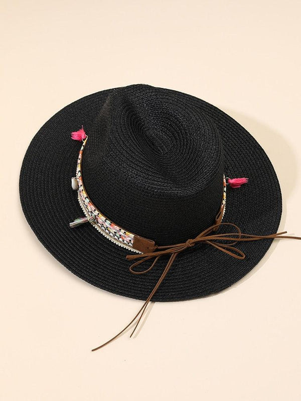 Elegant Tassel Beach Hats For Women Women's Bucket Sun Hat Max Sun Protection Holiday Hats Ladies Sun Hat Summer Straw Hats UV Protection Foldable Travel One Size Hat Modern Summer Fedoras For Party