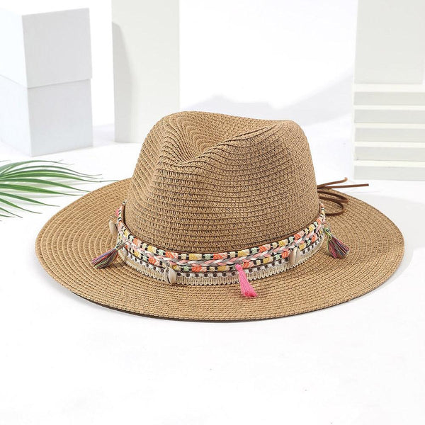 Elegant Tassel Beach Hats For Women Women's Bucket Sun Hat Max Sun Protection Holiday Hats Ladies Sun Hat Summer Straw Hats UV Protection Foldable Travel One Size Hat Modern Summer Fedoras For Party