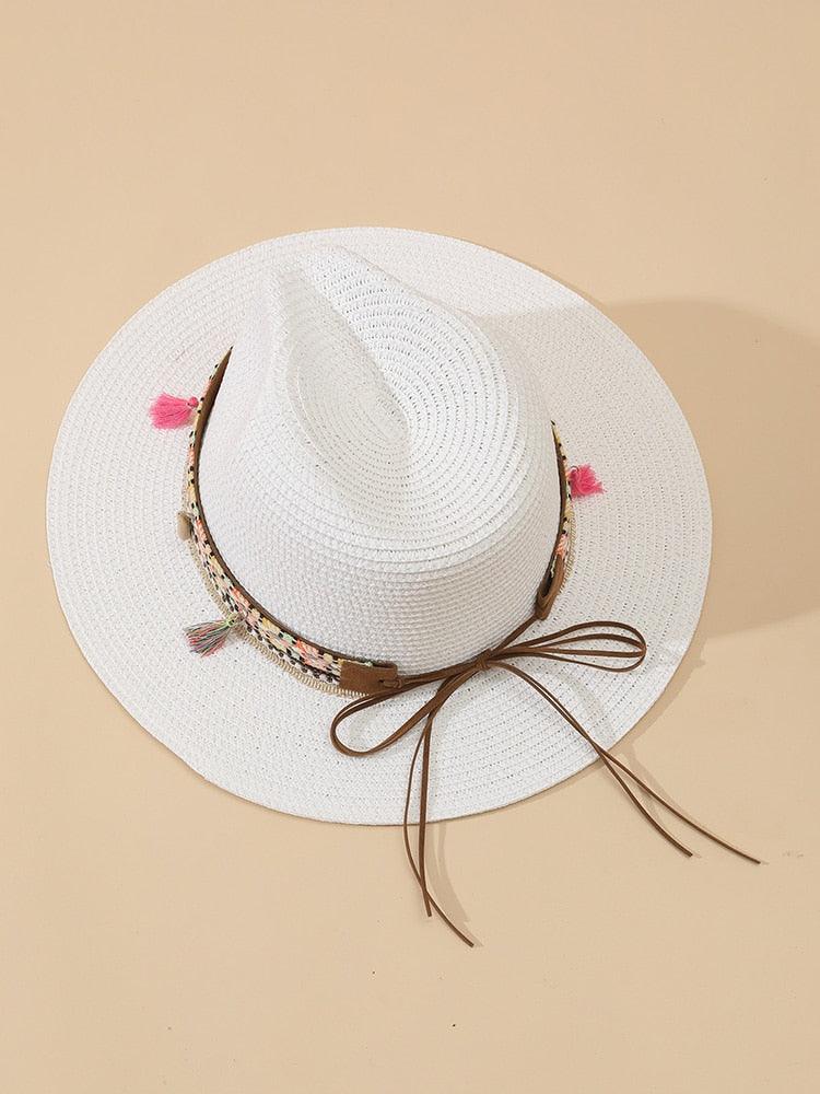 Elegant Tassel Beach Hats For Women Women's Bucket Sun Hat Max Sun Protection Holiday Hats Ladies Sun Hat Summer Straw Hats UV Protection Foldable Travel One Size Hat Modern Summer Fedoras For Party