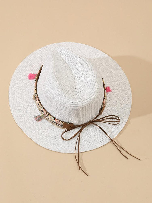 Elegant Tassel Beach Hats For Women Women's Bucket Sun Hat Max Sun Protection Holiday Hats Ladies Sun Hat Summer Straw Hats UV Protection Foldable Travel One Size Hat Modern Summer Fedoras For Party