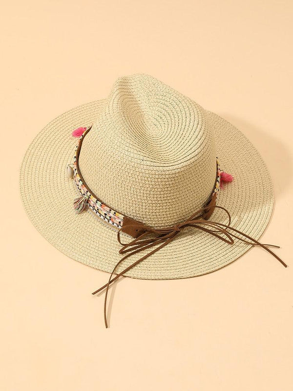 Elegant Tassel Beach Hats For Women Women's Bucket Sun Hat Max Sun Protection Holiday Hats Ladies Sun Hat Summer Straw Hats UV Protection Foldable Travel One Size Hat Modern Summer Fedoras For Party