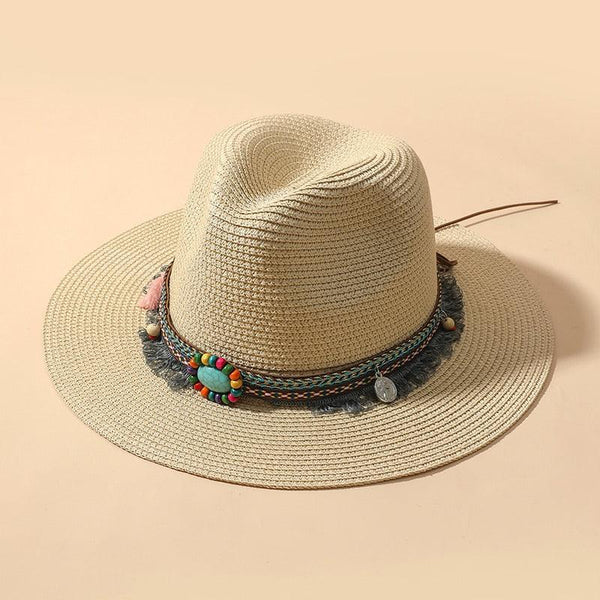 Elegant Tassel Beach Hats For Women Women's Bucket Sun Hat Max Sun Protection Holiday Hats Ladies Sun Hat Summer Straw Hats UV Protection Foldable Travel One Size Hat Modern Summer Fedoras For Party