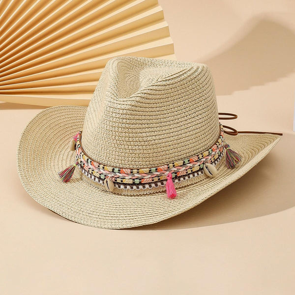 Elegant Tassel Beach Hats For Women Women's Bucket Sun Hat Max Sun Protection Holiday Hats Ladies Sun Hat Summer Straw Hats UV Protection Foldable Travel One Size Hat Modern Summer Fedoras For Party