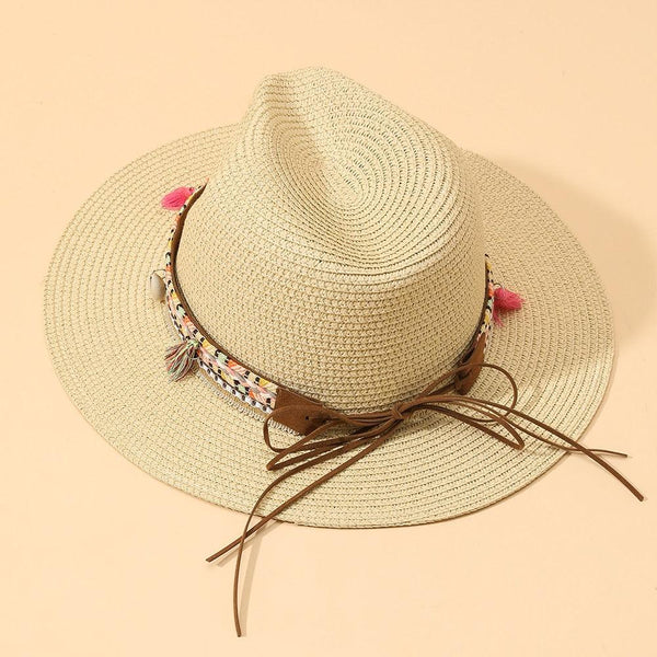 Elegant Tassel Beach Hats For Women Women's Bucket Sun Hat Max Sun Protection Holiday Hats Ladies Sun Hat Summer Straw Hats UV Protection Foldable Travel One Size Hat Modern Summer Fedoras For Party
