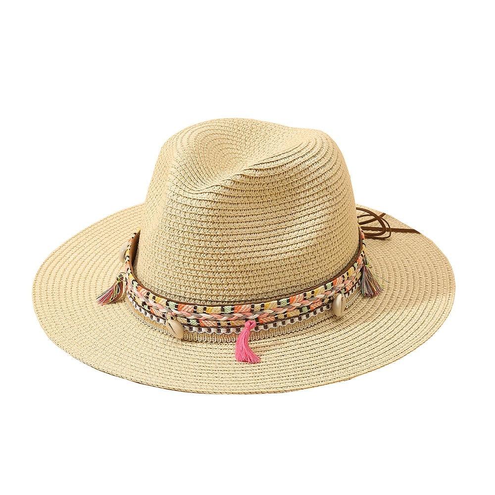 Elegant Tassel Beach Hats For Women Women's Bucket Sun Hat Max Sun Protection Holiday Hats Ladies Sun Hat Summer Straw Hats UV Protection Foldable Travel One Size Hat Modern Summer Fedoras For Party