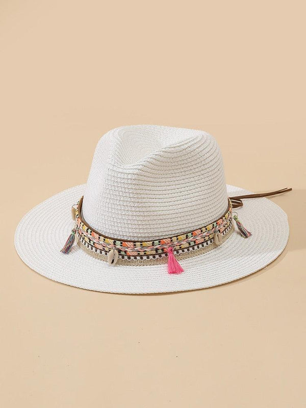 Elegant Tassel Beach Hats For Women Women's Bucket Sun Hat Max Sun Protection Holiday Hats Ladies Sun Hat Summer Straw Hats UV Protection Foldable Travel One Size Hat Modern Summer Fedoras For Party
