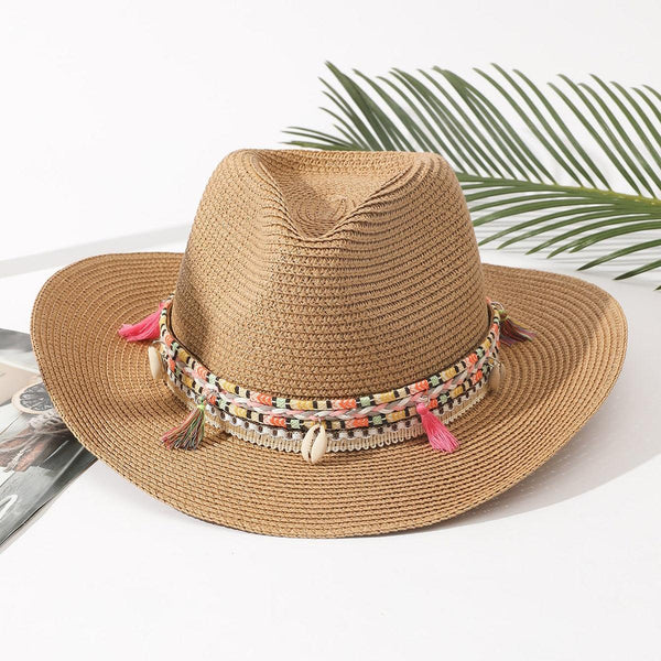 Elegant Tassel Beach Hats For Women Women's Bucket Sun Hat Max Sun Protection Holiday Hats Ladies Sun Hat Summer Straw Hats UV Protection Foldable Travel One Size Hat Modern Summer Fedoras For Party