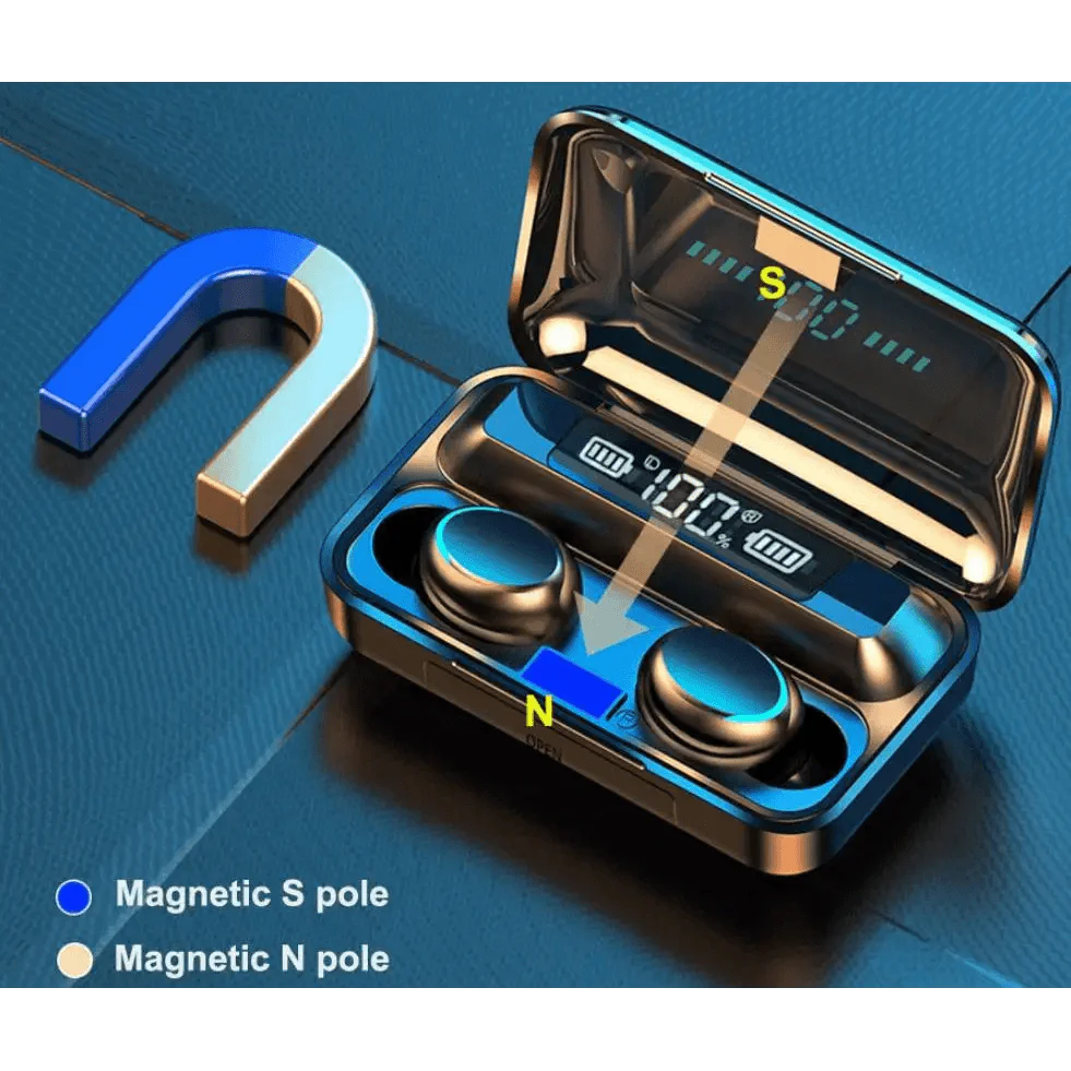 Elegant TWS Bluetooth 5.0 Earphones 2200mAh Charging Box Modern Wireless Headphone 9D Stereo Sports Waterproof Earbuds Luxury Headsets With Microphone Wireless Headphones with LED Display Wireless Earbuds with Mic, IPX8 Waterproof Touch Control Headphones