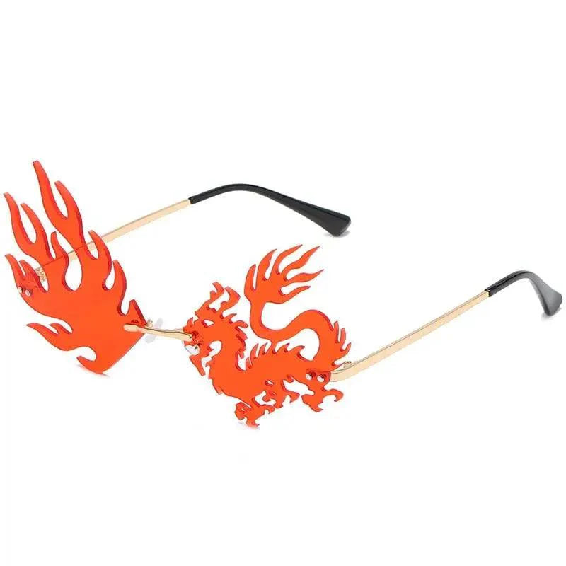 Elegant Unisex Rimless Sunglasses Women Fashion Unique Sun Glasses Design Black Red Bright Colors Perfect Gift