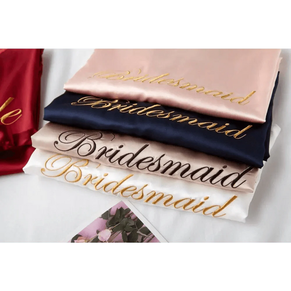 Elegant Wedding Bride Robe Lightweight Short Silk Sleepwear Women Indoor Bathrobes