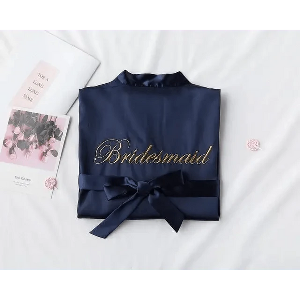 Elegant Wedding Bride Robe Lightweight Short Silk Sleepwear Women Indoor Bathrobes