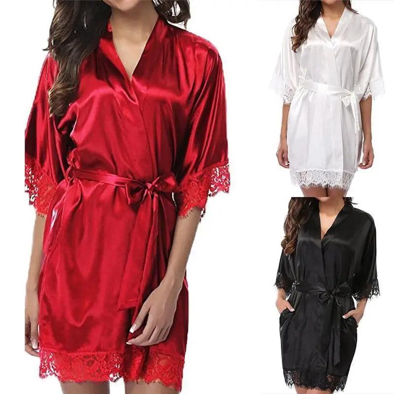 Elegant White Design Silk Short Women Bathrobe Classic Soft And Comfortable Women's Style Sleepwear Indoor Bathrobe