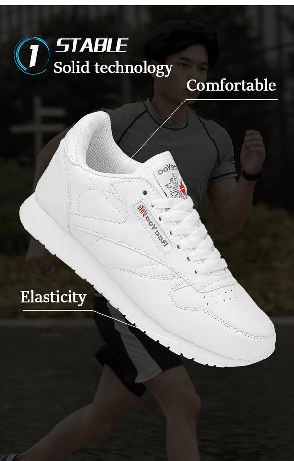 Elegant White Leather Mans Womens Sneakers Summer Lace-Up Trainers Gym Tennis Running Breathable High Quality Sport Women Mesh Wokrout Casual Slip On Flats Sneakers