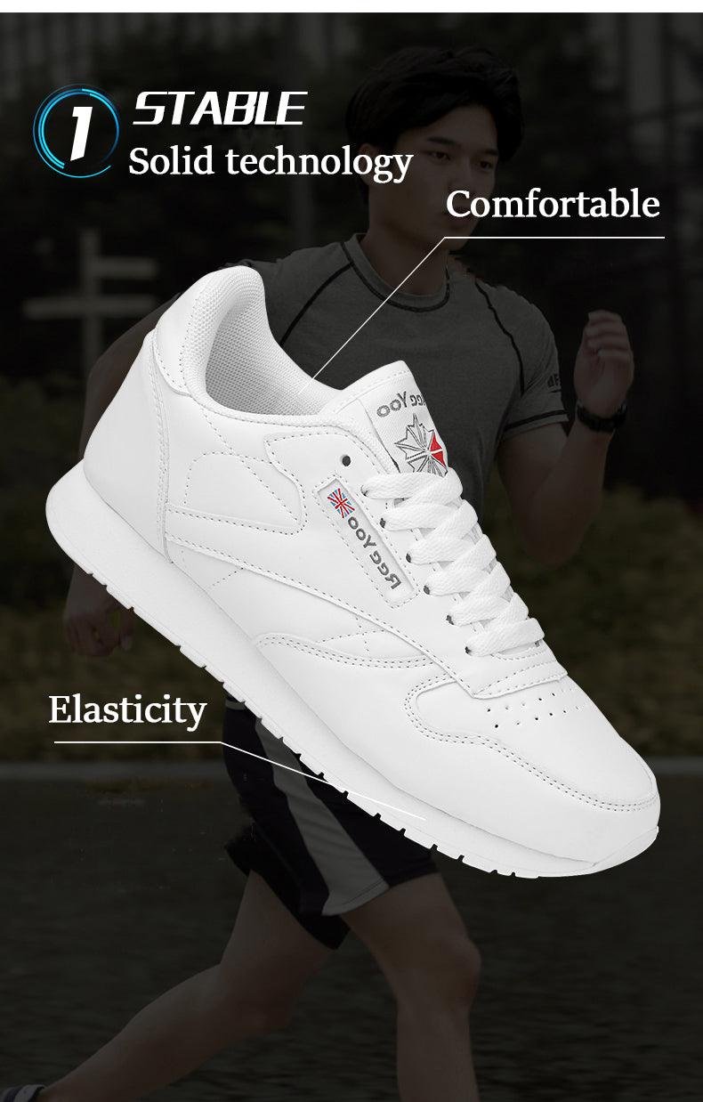 Elegant White Leather Mans Womens Sneakers Summer Lace-Up Trainers Gym Tennis Running Breathable High Quality Sport Women Mesh Wokrout Casual Slip On Flats Sneakers