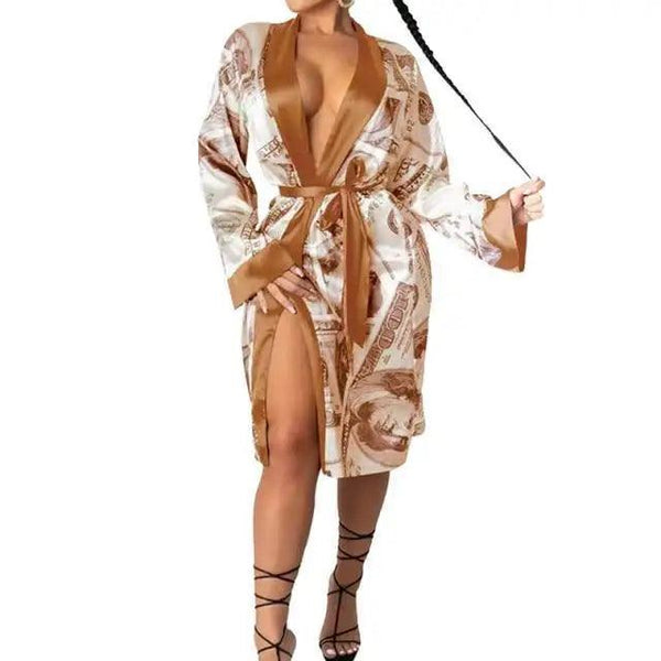 Elegant Women Indoor Robes Modern Design Bathrobes Ladies Long Sleepwear Soft And Comfortable Womens Bathrobes