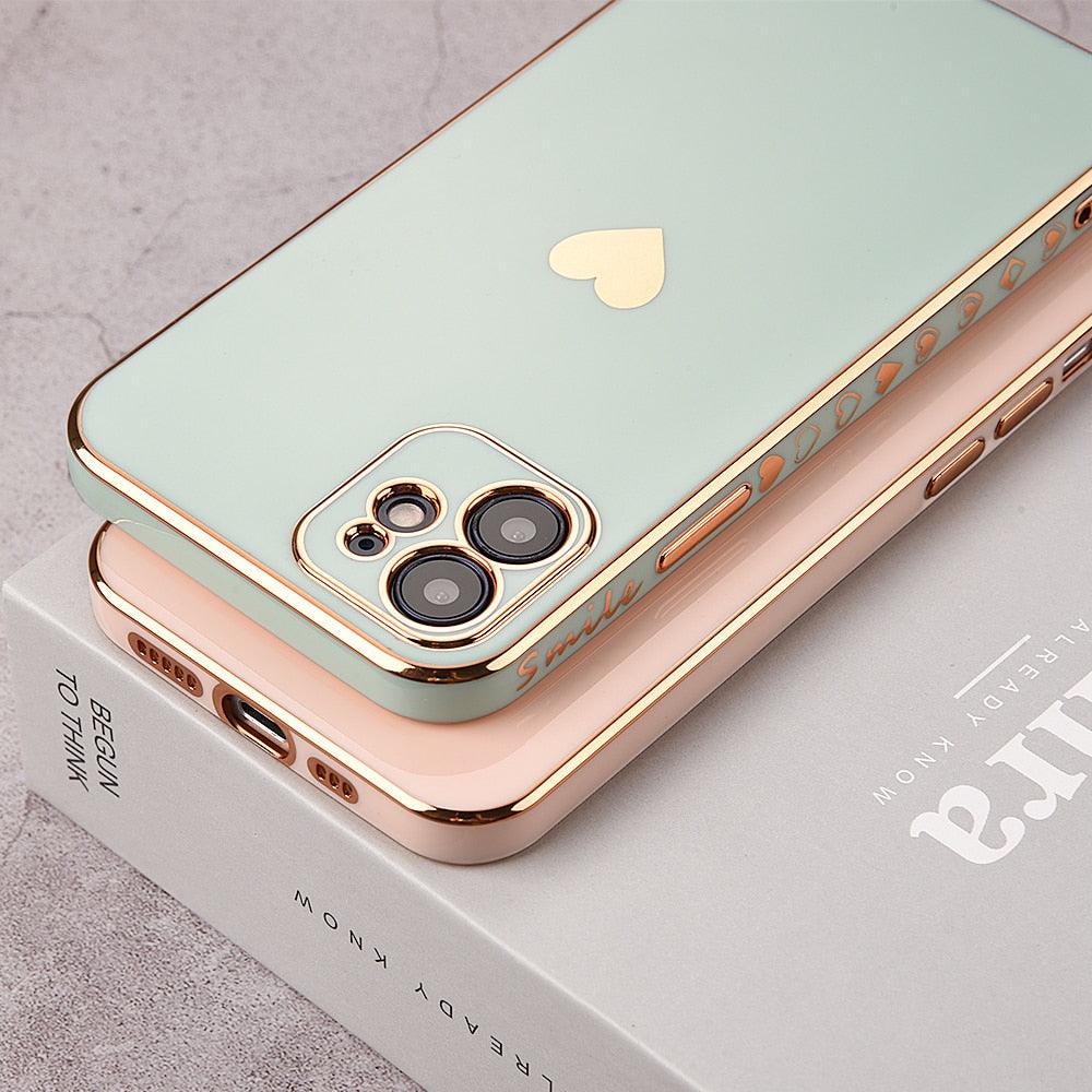 Elegant Women Phone Case For iPhone 13 14 Pro Camera Lens Protection For iPhone 12 11 Pro Max 14Plus Shockproof Case Luxurious Bumper Cute Pattern Women Girls Soft Silicone Shockproof Camera Case