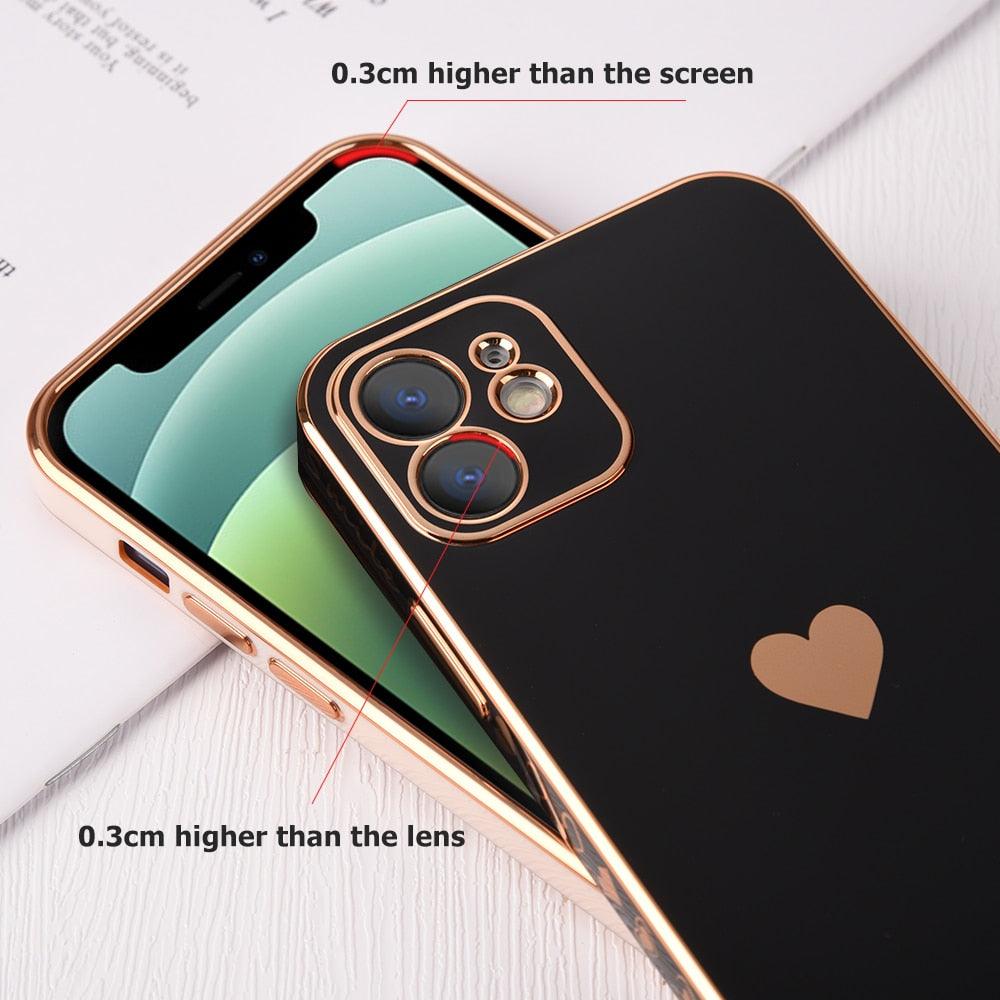 Elegant Women Phone Case For iPhone 13 14 Pro Camera Lens Protection For iPhone 12 11 Pro Max 14Plus Shockproof Case Luxurious Bumper Cute Pattern Women Girls Soft Silicone Shockproof Camera Case