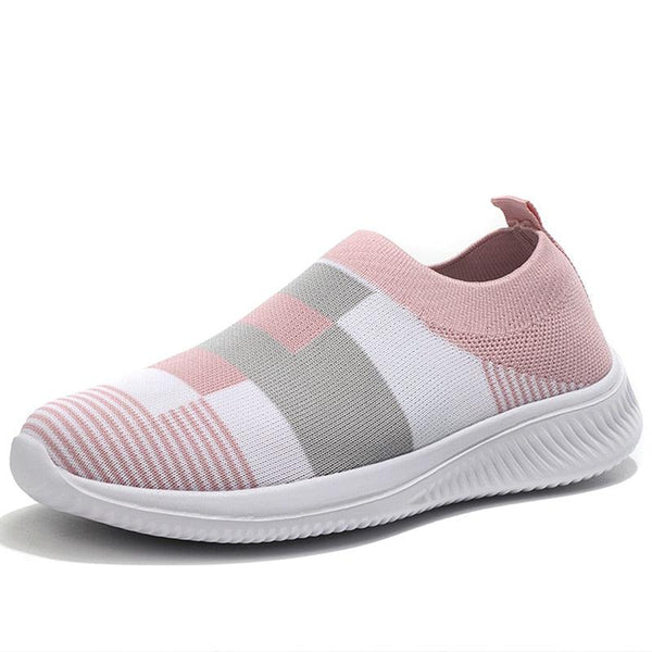 Elegant Women Shoes Espadrilles Knitted Sneakers Women New Flat Shoes Mix Color Casual Walking Shoes Slip-on Sock Shoe Lady Girls Running Shoes Mesh Air Mesh Womens Espadrilles