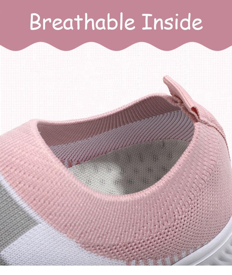 Elegant Women Shoes Espadrilles Knitted Sneakers Women New Flat Shoes Mix Color Casual Walking Shoes Slip-on Sock Shoe Lady Girls Running Shoes Mesh Air Mesh Womens Espadrilles