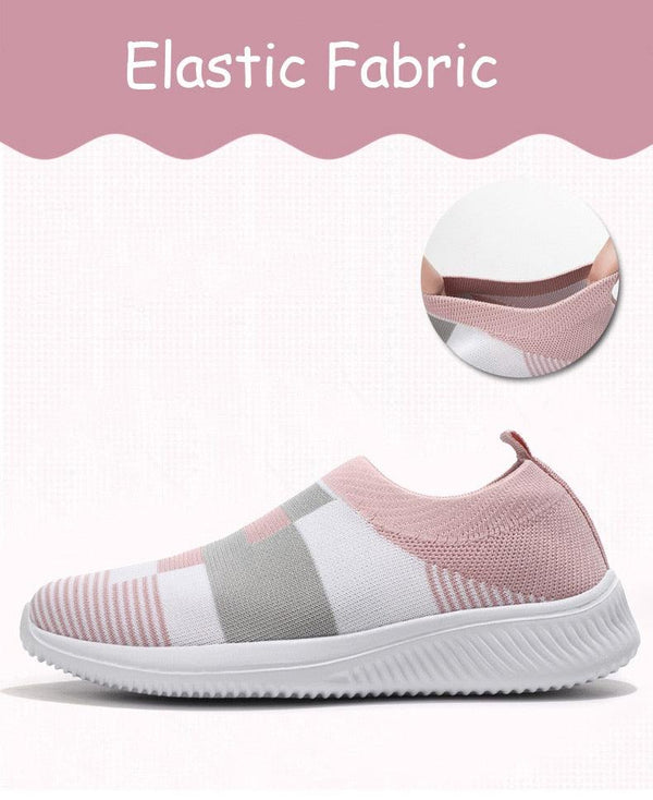 Elegant Women Shoes Espadrilles Knitted Sneakers Women New Flat Shoes Mix Color Casual Walking Shoes Slip-on Sock Shoe Lady Girls Running Shoes Mesh Air Mesh Womens Espadrilles