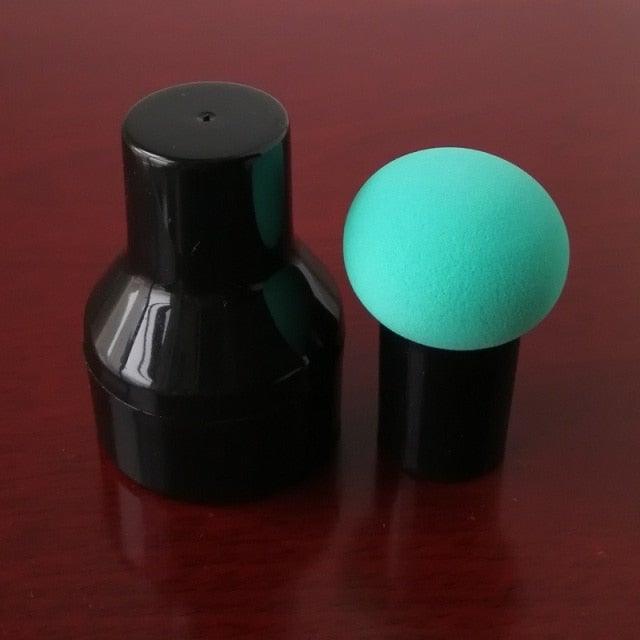 Elegant Womens Non-latex Makeup Sponge Mushroom Head Powder Liquid Dry And Wet Multifunction Makeup Brush Cosmetic Tool Storage Box