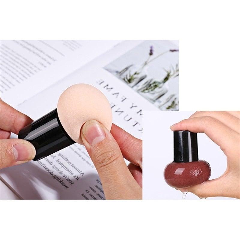Elegant Womens Non-latex Makeup Sponge Mushroom Head Powder Liquid Dry And Wet Multifunction Makeup Brush Cosmetic Tool Storage Box