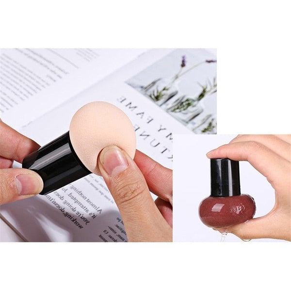 Elegant Womens Non-latex Makeup Sponge Mushroom Head Powder Liquid Dry And Wet Multifunction Makeup Brush Cosmetic Tool Storage Box