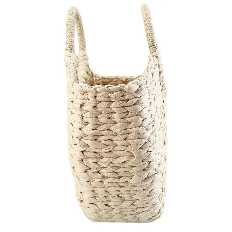 Elehant Women's Woven Wicker Straw Half Round Bag Trendy Large Capacity Female Casual Travel Bag