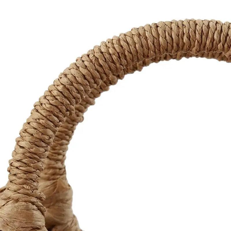 Elehant Women's Woven Wicker Straw Half Round Bag Trendy Large Capacity Female Casual Travel Bag