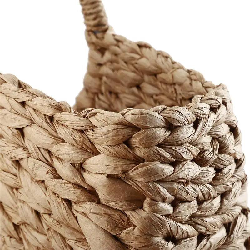 Elehant Women's Woven Wicker Straw Half Round Bag Trendy Large Capacity Female Casual Travel Bag