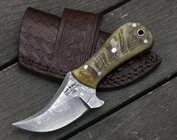 Elemental Skinning Knife with Ram Horn Handle - Gifts for You 'n Me