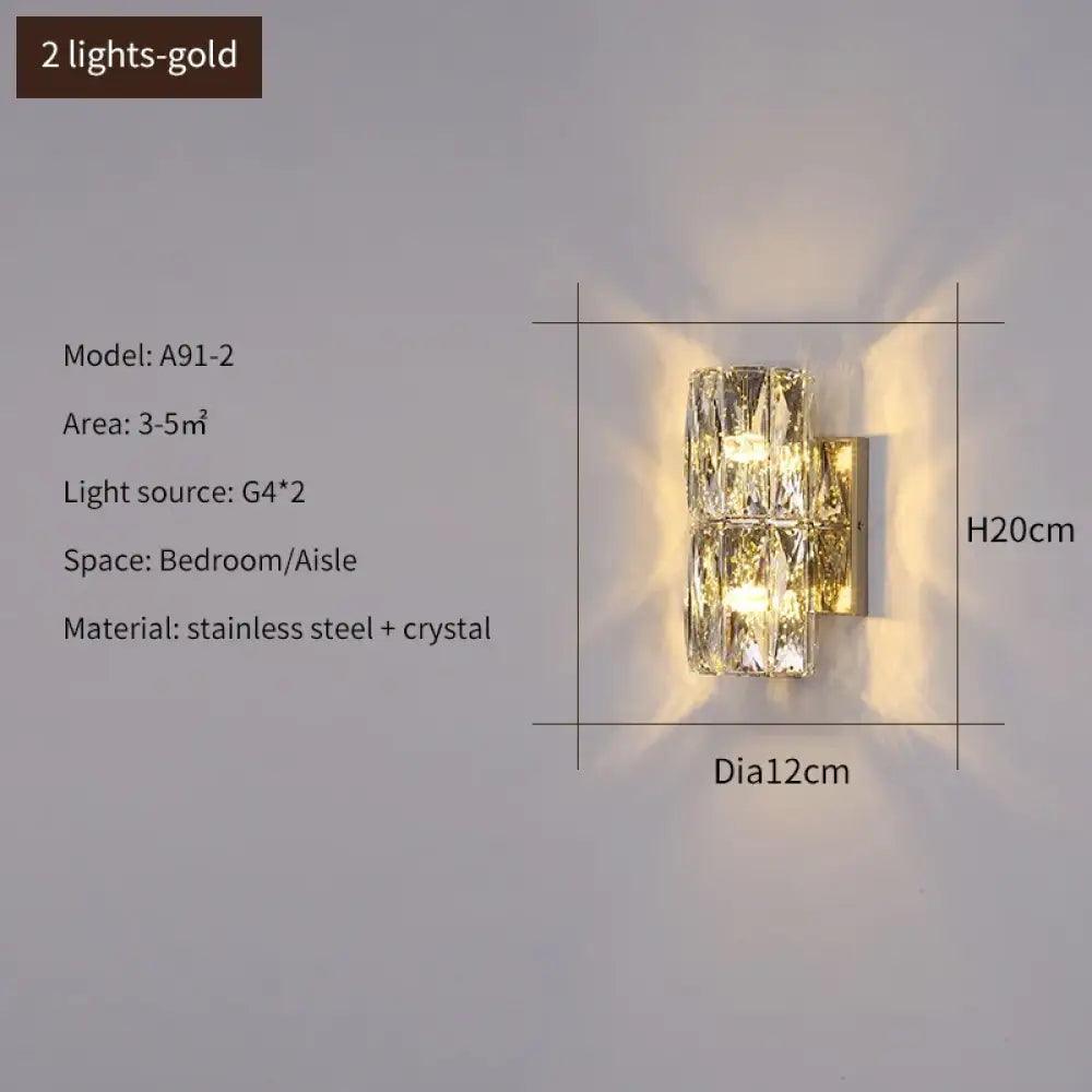 Elena Modern Crystal Wall Sconce | Bedroom Home Lighting