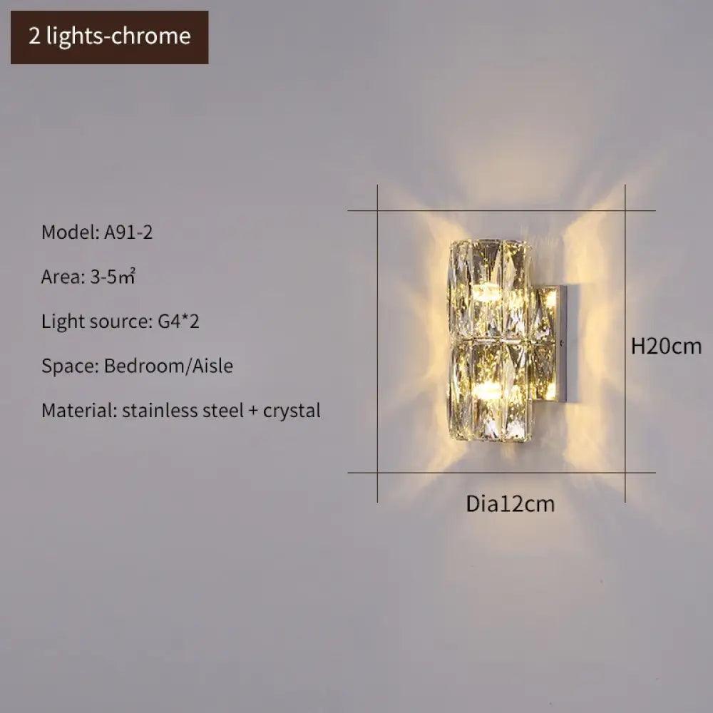 Elena Modern Crystal Wall Sconce | Bedroom Home Lighting