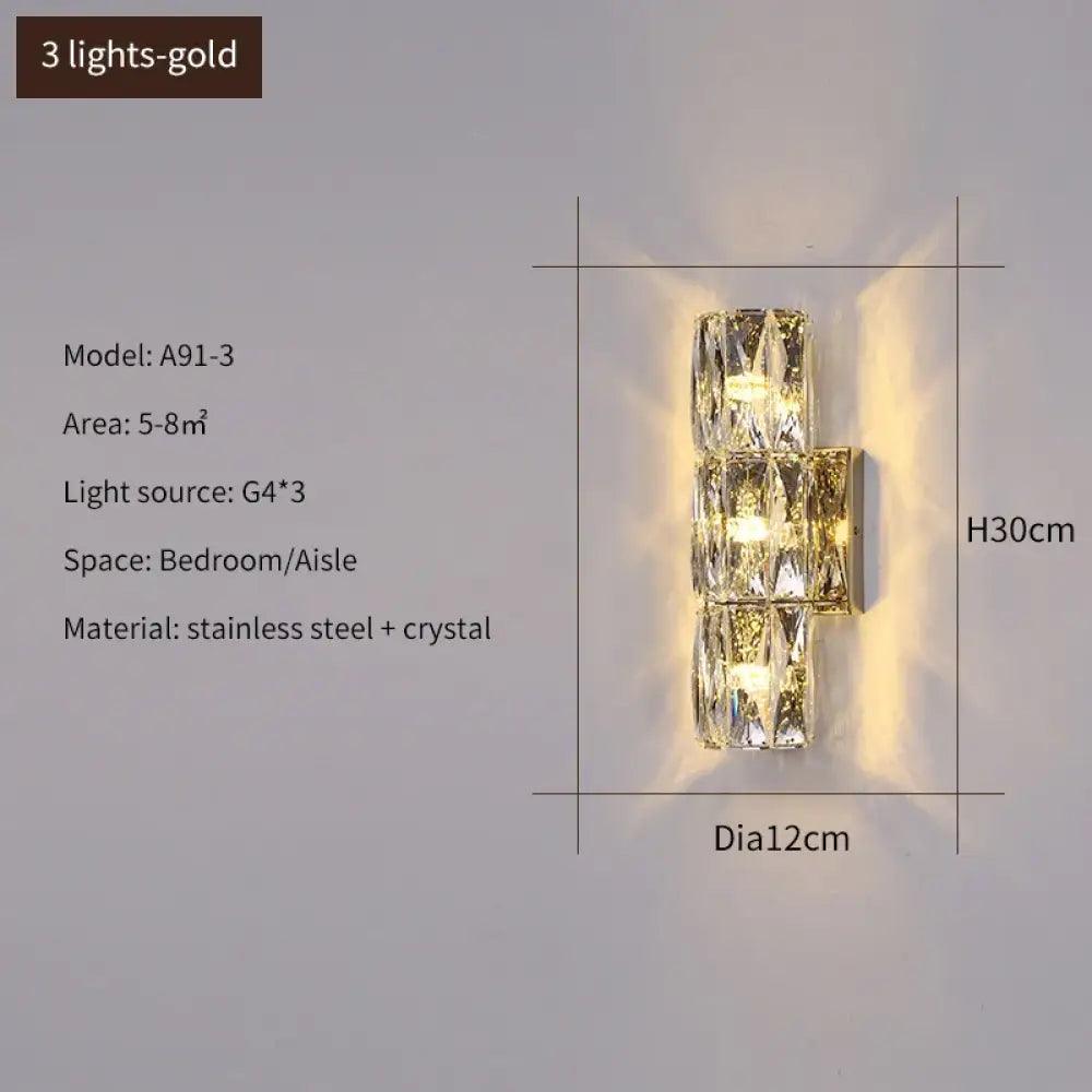 Elena Modern Crystal Wall Sconce | Bedroom Home Lighting