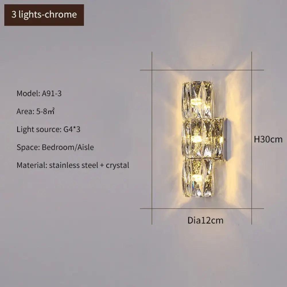 Elena Modern Crystal Wall Sconce | Bedroom Home Lighting