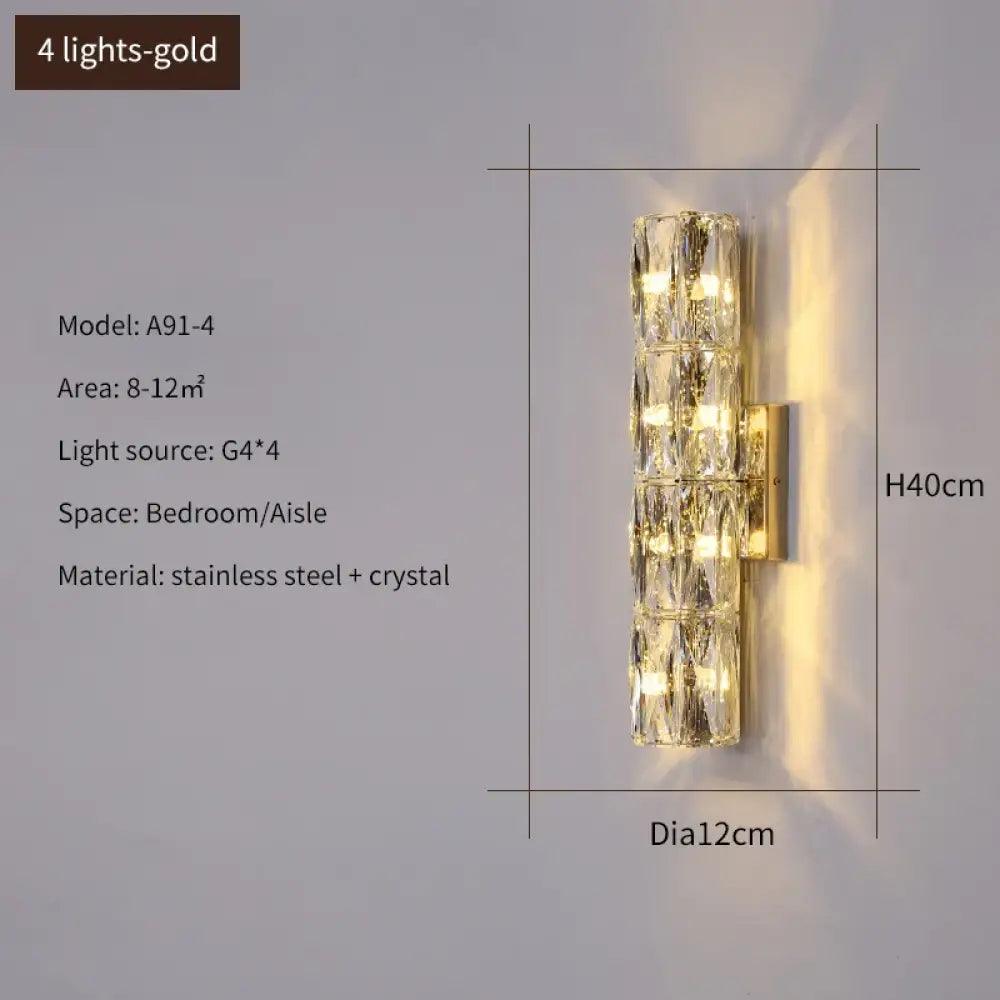 Elena Modern Crystal Wall Sconce | Bedroom Home Lighting